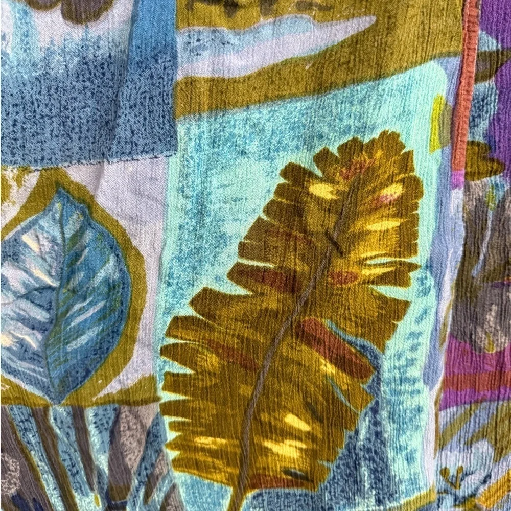 Revue Vintage Wrap maxi Tropical floral water color print skirt size small Surf
